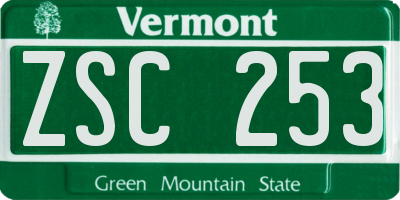 VT license plate ZSC253