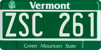 VT license plate ZSC261