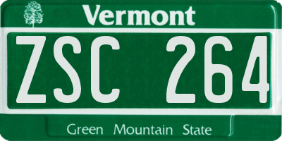 VT license plate ZSC264