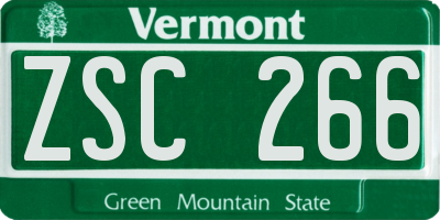 VT license plate ZSC266