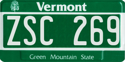 VT license plate ZSC269