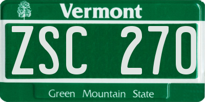 VT license plate ZSC270