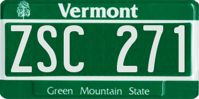 VT license plate ZSC271