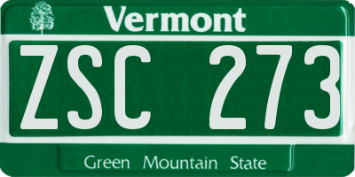 VT license plate ZSC273