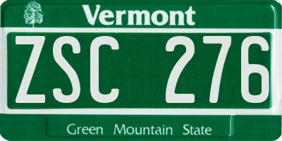 VT license plate ZSC276