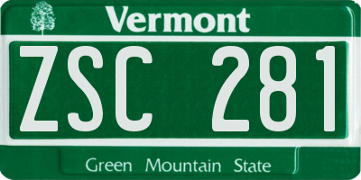 VT license plate ZSC281