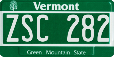 VT license plate ZSC282