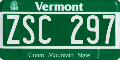 VT license plate ZSC297