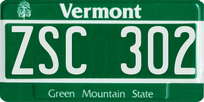 VT license plate ZSC302