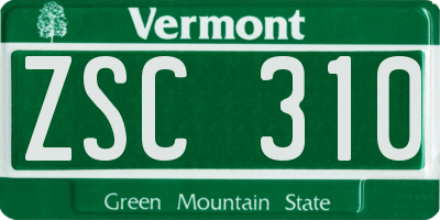 VT license plate ZSC310