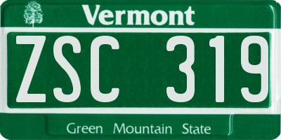 VT license plate ZSC319