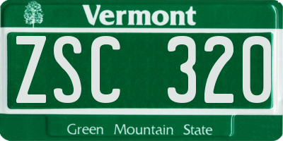 VT license plate ZSC320