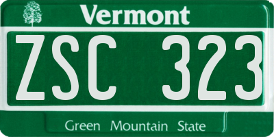 VT license plate ZSC323