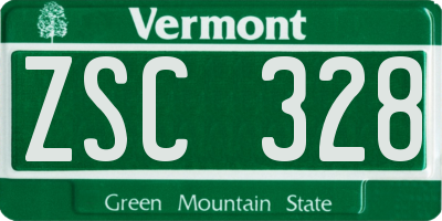 VT license plate ZSC328