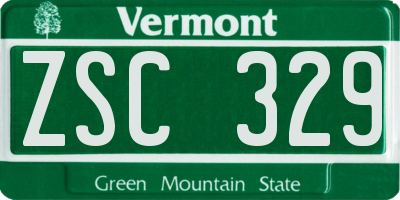 VT license plate ZSC329
