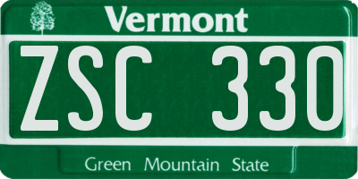 VT license plate ZSC330
