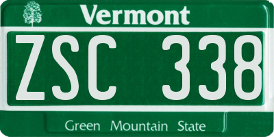 VT license plate ZSC338