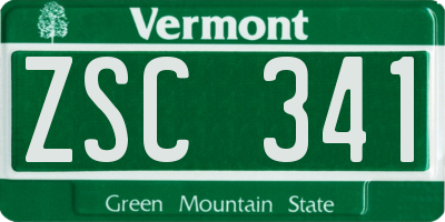 VT license plate ZSC341