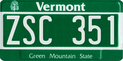 VT license plate ZSC351