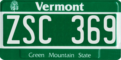 VT license plate ZSC369