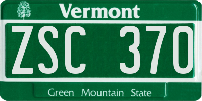 VT license plate ZSC370