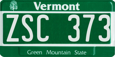 VT license plate ZSC373