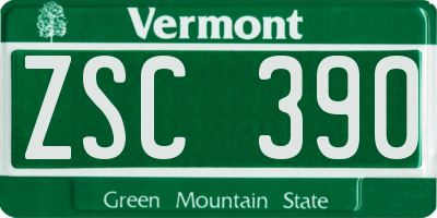 VT license plate ZSC390