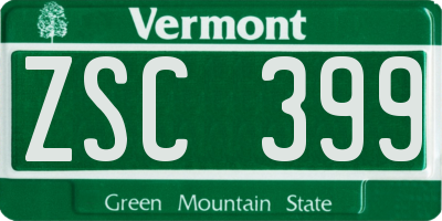VT license plate ZSC399