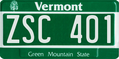 VT license plate ZSC401