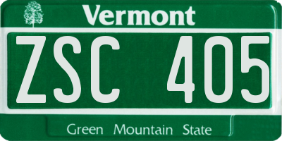 VT license plate ZSC405