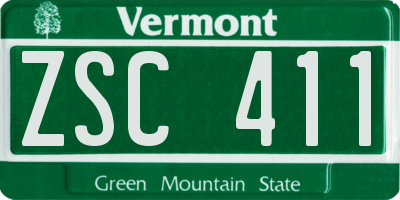 VT license plate ZSC411