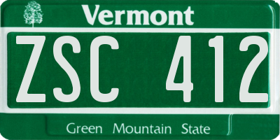 VT license plate ZSC412