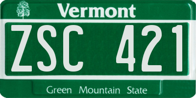 VT license plate ZSC421