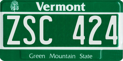 VT license plate ZSC424