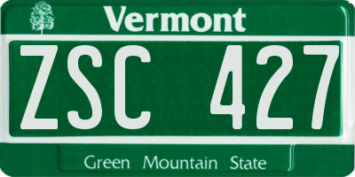 VT license plate ZSC427