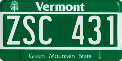 VT license plate ZSC431