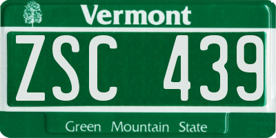 VT license plate ZSC439