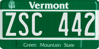 VT license plate ZSC442