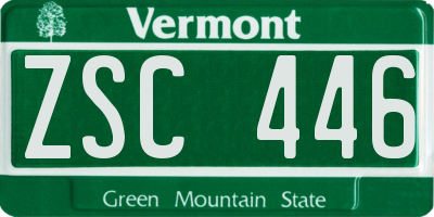 VT license plate ZSC446