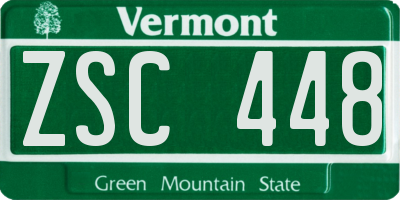VT license plate ZSC448