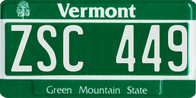 VT license plate ZSC449