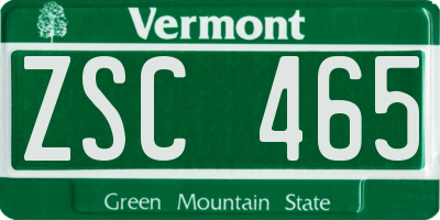 VT license plate ZSC465