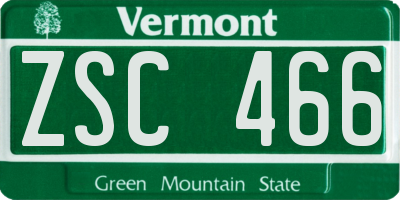 VT license plate ZSC466