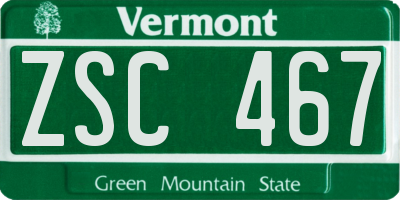 VT license plate ZSC467