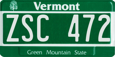 VT license plate ZSC472