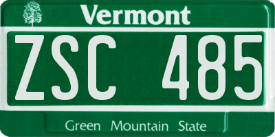 VT license plate ZSC485