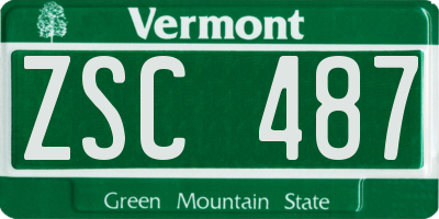 VT license plate ZSC487