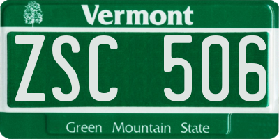 VT license plate ZSC506