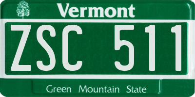 VT license plate ZSC511