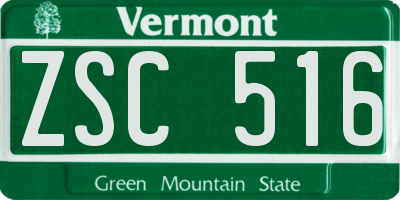 VT license plate ZSC516